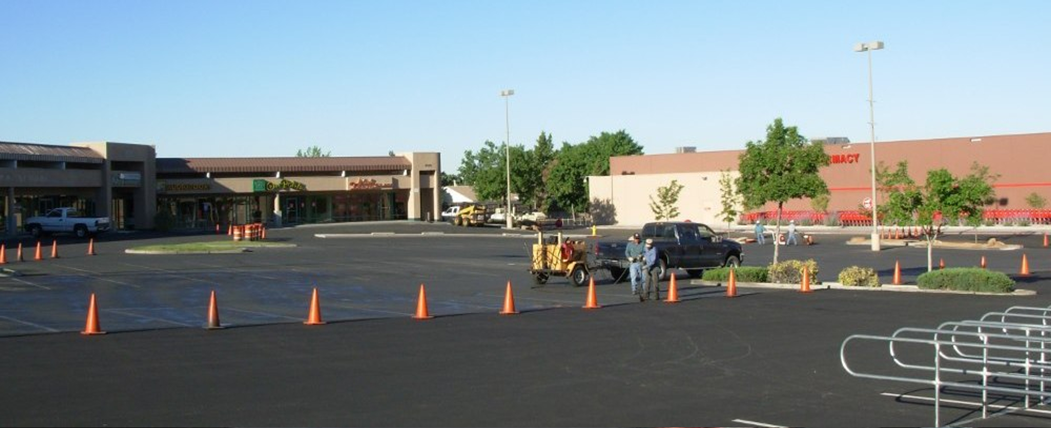 applying a new layer of asphalt