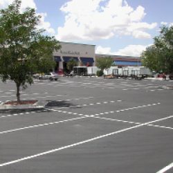 Parking lot striping and layout